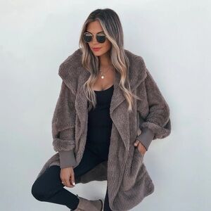 Teddy Fleece hooded cardigan